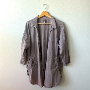 XCVI Silk Cotton Blend Button Down Shirt/Jacket Oversized Lagenlook Large